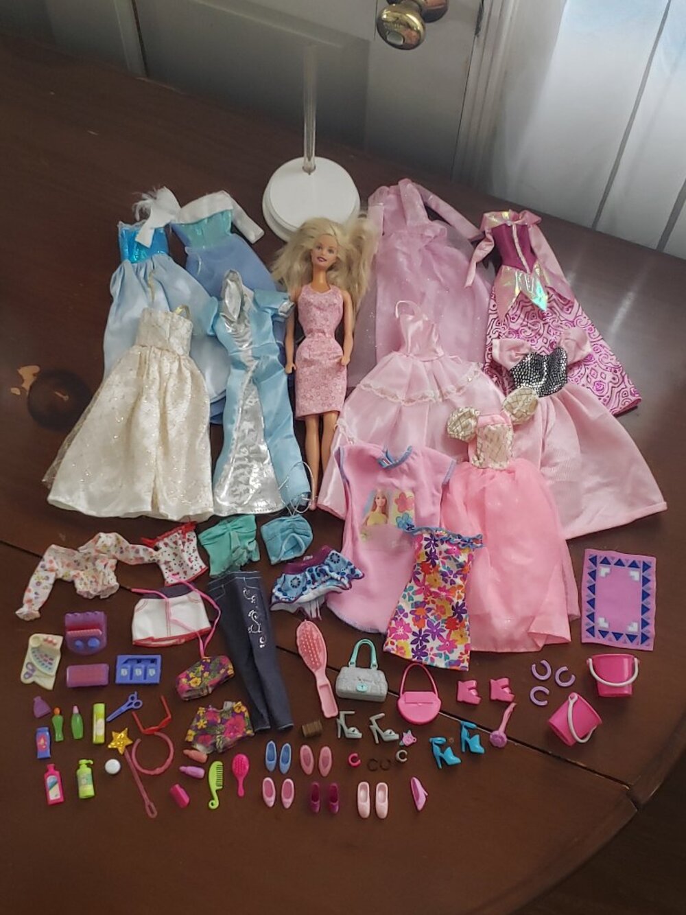 69 item giant Barbie lot with Doll, Clothes, and Accessories
